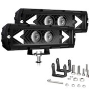 Resim Symbee 6 İnç Led Işık Çubuğu 2'li Paket - 3 Renk Seçenekli 6000k/4500k/3000k Ip68 Su Geçirmez 120w 12000lm Siyah 