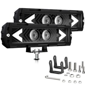 Resim Symbee 6 İnç Led Işık Çubuğu 2'li Paket - 3 Renk Seçenekli 6000k/4500k/3000k Ip68 Su Geçirmez 120w 12000lm Siyah 