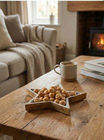 Resim Mango Ahşap Yıldız Sunum Tabağı Gri 