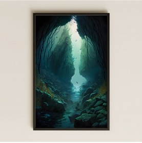 Resim Sualtı Geçidi Ve Işık Süzmesi Temalı Gizemli Pleksi Tablo 
