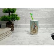 Resim Bosphorus Diş Fırçalık Eyfel Kulesi Romantik Yeşil Model Banyo Aksesuarı 