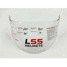Resim L55 Ls5 Full Face Kask Uyumlu Yedek Vizör Kask Camı - Şeffaf (Anti-Scratch) 