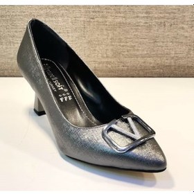 Resim Swellsoft 2018 Kadın Tokalı 6 Cm Kadeh Ökçeli Stiletto Platin 