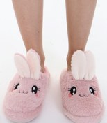 Resim Beyond Kadın Pembe Rabbit Yumuşak Tüylü Gondol Ev Terliği 3cm BYNDFKB01 