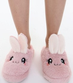 Resim Beyond Kadın Pembe Rabbit Yumuşak Tüylü Gondol Ev Terliği 3cm BYNDFKB01 