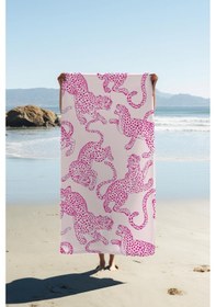 Resim Dijital Baskı Plaj Deniz Havlusu Leopar Desenli Peştamal Hvl0135 Renkli 