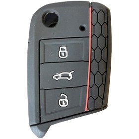 Resim Vw Golf Uyumlu 7 Leon Silikon Araba Araç Oto Anahtar Kumanda Kılıfı Kabı 