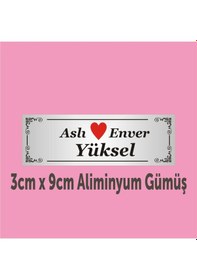 Resim İsim Tasarımı Yapılabilir Kapı İsimliği Aliminyum Parlak Levha 3cm X 9cm Ölçüsünde 
