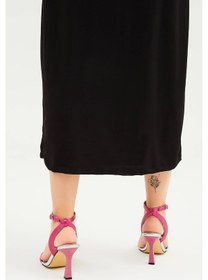 Resim Tamer Tanca Kadın Vegan Pembe Topuklu Sandalet 828 8153 Bn Sndlt Y23 Pembe Saten Pembe 