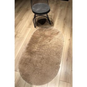 Resim Doğuş Peluş Oval Post Halı Tavşan Camel 