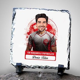Resim Karikatürlü En Başarılı Erkek Futbolcu Dekoratif Taş 