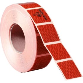 Resim Nzb Tüvtürk Onaylı 1 Metre Kırmızı Reflektörlü Reflektif Fosforlu Şerit Bant Kesikli Ikaz Bandı 