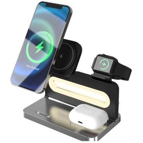 Resim S-link Sw-cwf120 Siyah Telefon Kulaklık Akıllı Saat 15w 3 İn 1 Magsafe Kablosuz Şarj Cihazı Çok Renkli 