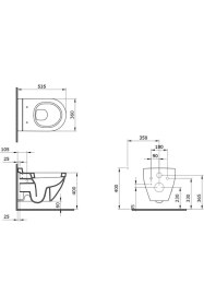 Resim Bocchi Taormina Arch Asma Klozet Mat Sarı Kapak Hariç 1012-026-0128 