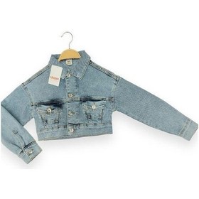 Resim Çikoby Kız Çocuk Yumuşak Dokulu Lycralı Crop Kot Ceket-13950 Mavi 