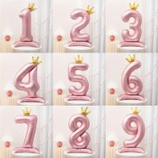 Resim 1 adet, Pembe Taç Boyutu 106,68 cm, Dikey Alüminyum Folyo Dijital Balon, Parti Dekorasyonu ve Fotoğraf Arka Planları için, Düğün, Nişan, Noel, Doğum Günü, Bekarlığa Veda Partisi için Çok Amaçlı, 1 adet, Güç Gerektirmez, Balon Malzemesi: Alüminyum Film 
