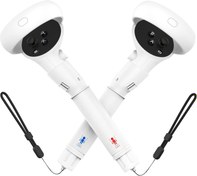 Resim Controllers Extensions for Meta Quest 3 Long Arms Controller Grips for Oculus Quest 3 Gorilla Tag Beat Saber Handles Attachment Waterproof Silicone Covers VR Accessories, White 