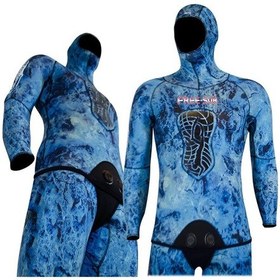 Resim Free-sub 9mm Expert Ocean Avcı Serbest Dalış Elbisesi Mavi - Siyah 