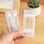 Resim 2 adet/4 adet Kapaklı Modern Plastik Küçük Eşya Düzenleyici - Pamuklu Çubuk, Kürdan, Takı ve Küçük Eşyalar için Şeffaf Kozmetik Saklama Kutusu, Ev Düzeni için Sepetler, Kutular & Konteynerler 