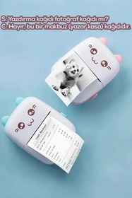 Resim CİYU TİCARET Mini Fotoğraf Yazıcı Kablosuz Etiket Yazıcı Baskı Makinesi İos Android Uyumlu Termal Printer 