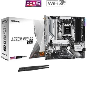 Resim ASROCK A620m Pro Rs Wıfı-6e Ddr5 Hdmı-dp Pcıe 4.0 Am5 Matx 