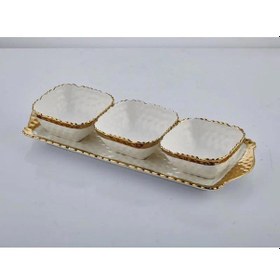 Resim Lamedore Hammered Whıte Gold 3lü Kahvaltılık Seti 