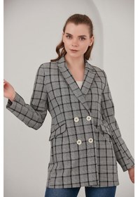 Resim Alexander Gardi Alexandergardı Ekoseli Blazer Ceket (B22-20401) 