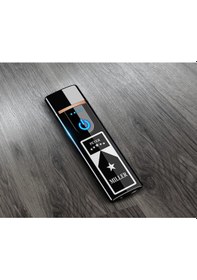 Resim Bk Gift Kişiye Özel Kırmızı Sigara Tabakası ve Elektronik Dokunmatik Alevsiz Şarjlı Çakmak Seti 9 