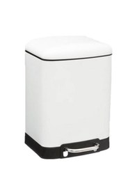 Resim Omnipazar Genesit Gsc501w Paslanmaz Kare Pedallı Çöp Kovası 6 Litre Beyaz Beyaz 