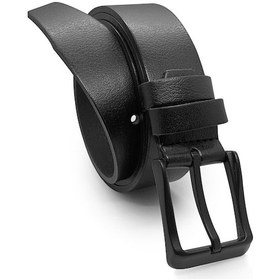 Resim Hakiki Deri Kumaş Pantolon Kemeri Siyah Tokalı 