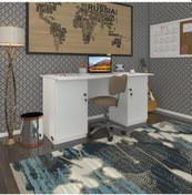 Resim Kenzlife Ofis Masası Masi Oka Byz 75 160 80 Kilitli Kapaklı Dolap Çiftli Bilgisayar Çalışma Masası 