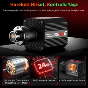 Resim Pxn Vd6 Direct Drive Sim Racing Seti – 6nm Direct Drive Servo Motor, W Ds R2 Direksiyon, Hall Effect 2 Pedal, Masa Kelepçesi – Pc Windows 7–11 