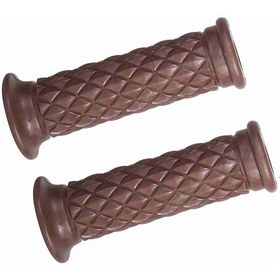 Resim Lemestar Motosiklet Lastik El Tutucu Seti Kahverengi - Kayma Engellli Diamond Desenli, Dayanıklı Ve Konforlu Sol 7/8", Sağ 1" 