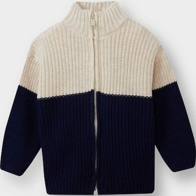 Resim Defacto Erkek Bebek Renk Bloklu Dik Yaka Fermuarlı Triko Hırka F2350a525auer42 Ekru 