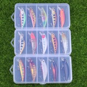 Resim 5 adet/ kutu Mini Minnow Yem, Bionik Balık Yemi, Yapay Sert Yem, Balıkçılık Aksesuarları 