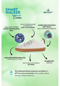 Resim Smart Walker Recycled Canvas Eco Beyaz Barefoot Çocuk Ayakkabı-eco Beyaz 