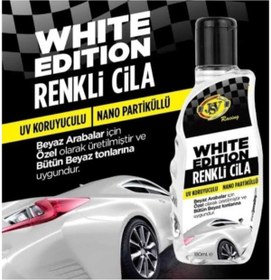 Resim ÇEÇEN HOME Beyaz Renkli Cila 180 ml Beyaz Boyalı Araçlara Pasta Cila 
