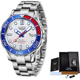 Resim Hanyang Mavi Kırmızı 2021 Erkek Saatler Silikon Kayış Su Geçirmez Izle Erkekler Için Lıge Üst Marka Lüks Spor Erkek Kuvars Kol Saati Relogio Masculino (Yurt Dışından) 