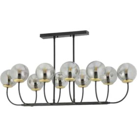 Resim Eys 10 Lu Siyah Eskitme Yemek Masası Avizesi 