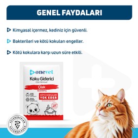Resim OneVet Kedi Koku Giderici Çilek Kokulu 25 Gr. 15 Adet - 15 X 25 Gr 