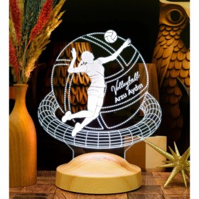 Resim Sevgi Lambası Voleybolcu Hediyesi, Voleybol Oyuncusuna Hediye Kişiye Özel LED Lamba, Voleybol Sevenlere Özel Hediye Gece Lambası 