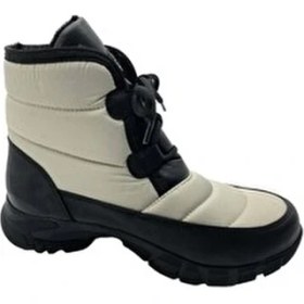 Resim Çiğdem Kundura Su ve Kar Geçirmez Krem Renk Unisex Kar Botu 38 Kısabağlı Tasarım 