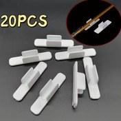 Resim 20'li Paket U Şeklinde Kalemlik - Dayanıklı Plastik Kendinden Yapışkanlı Masa Düzenleyiciler, Ev & Ofis için Modern Minimalist Tasarım, Yerden Tasarruf Sağlayan Masa Düzenleyici Kalem Klipsleri, Masa için Kalemlik, Ofis Malzemeleri, Ofis Masa Aksesuarı, Okul Malzemesi 