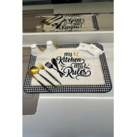 Resim Tekno Trust Plastik Bulaşık Kurutma Matı Kurulama Kurutma Örtüsü Tezgah Üstü Bulaşıklık 40X50CM Yıkanabilir 35 