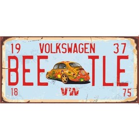 Resim vosvos tabela (10 CM X 20 CM) mini retro ahşap poster 