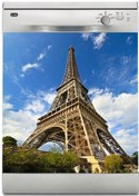 Resim Bulaşık Makinesi Sticker Kaplama Beyaz Eşya Kaplama Eyfel Kulesi Görünüm 