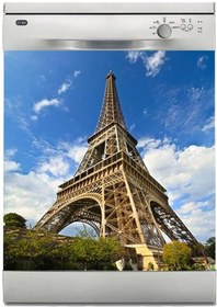 Resim Bulaşık Makinesi Sticker Kaplama Beyaz Eşya Kaplama Eyfel Kulesi Görünüm 