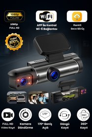 Resim Maybax Wi-fi 1080p FULL HD Araç İçi Kamera Ön ve İç Kayıt G Sensör Renkli Gece Görüş Geniş Açı 