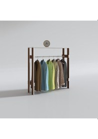 Resim Kenzlife Giysi Dolabı Casim 100 100 25 Cvz Askılık Ayakkabılık Kahverengi 