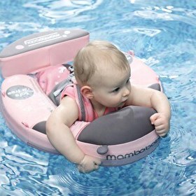 Resim Mambobaby Emniyetli Gölgelikli Ve Ayak Destekli Yüzme Simidi - Pembe Uğur Böceği 
